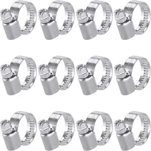 Poppstar Schlauchschelle 1010181, W2, 12 - 20mm, Edelstahl A2, Schneckengewinde, 12 Stück