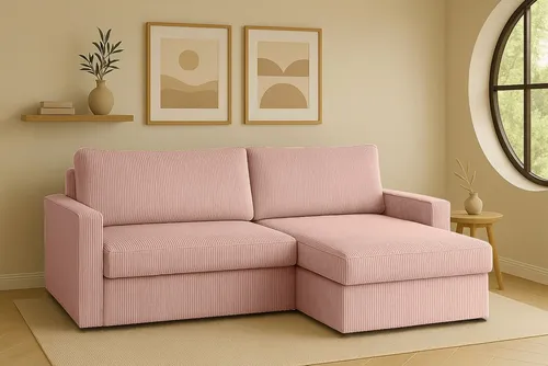 Kaiser Möbel LUBEKA Ecksofa mit Schlaffunktion in pink von Kaiser Möbel