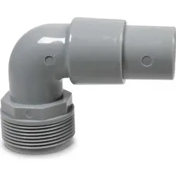 90° Winkeldruckschlauchtülle grau AG 11/2 Zoll x 38/32 mm