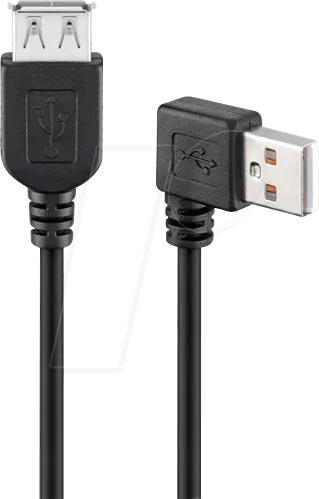 GOOBAY 95701 - USB 2.0 Hi-Speed Verlängerungskabel 90° 0,15 m schwarz
