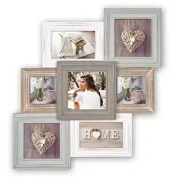 ZEP Airolo Galerie 7 Fotos Holz TY381 - Stylischer Holzrahmen im used-look für 7 Fotos, ideal zur individuellen Gestaltung deiner Wände und für ein gemütliches Ambiente.