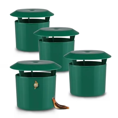 Kunststoff Schneckenfalle 4er Set grün
