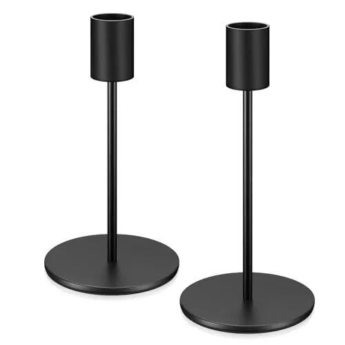 Stück Kerzenleuchter, Kerzenständer, Vintage Kugelkerzen Säulenhalter, Schwarz Tisch Kerzen Ständer Dekorationen für Wohnzimmer, Hochzeit, Abendessen Ornamente 2