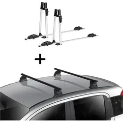 2x VDP Fahrradträger ALU Premium + Dachträger VDP EVO Stahl kompatibel mit Bmw Serie 1 coupè (E82) 3 Türer 2007-2013