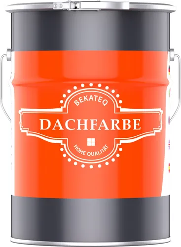 Dachfarbe Feuerrot 5L seidenmatt I Dachbeschichtung Dachlack Sockelfarbe Fassadenfarbe für Eternit, Dachziegel, Beton, Holz und Steinfarbe