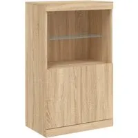 vidaXL Sideboard mit LED-Leuchten, Sonoma-Eiche von vidaXL