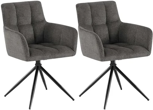 CLP Esszimmerstühle 2er Set Jonah, drehbar und modern von CLP