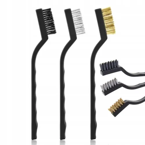 Set Reinigungsbürsten 3-teilig – Stahl, Messing, Nylon | 166 mm