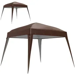 Outsunny Ersatzdach 300x300 cm - Kaffee - Außenanbau: Hochwertiges Ersatzdach für 3x3 m Pavillons, bietet optimalen Sonnenschutz mit UPF50+, einfach zu verstauen und perfekt für Gartenfeste.