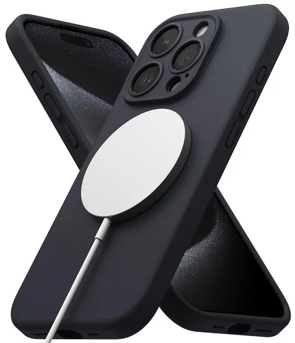 Ringke Silicone Magnetic für iPhone 15 Pro Max Hülle, [Kompatibel mit MagSafe] Weiche Griffige rutschfest Kratzfest Stoßfest Silikon Schutzhülle mit Präzisen Kameraausschnitten - Deep Blue