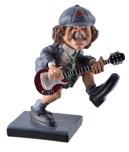 Funny Life Rockstar Angus - Handcoloriert von Warren Stratford - Einzigartiger Kunststein-Figur von Warren Stratford, handcoloriert und ideal für kreative Akzente in Ihrer Kunstsammlung.