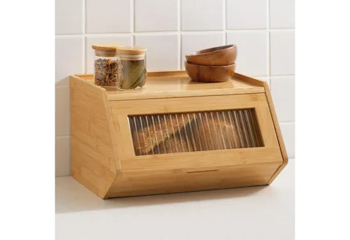 Praknu Brotkasten aus Holz – Platzsparende Brotaufbewahrungsbox mit Ablagefläche - Praktischer Brotkasten aus robustem Holz für die optimale Aufbewahrung von Brot und Gebäck. Mit stabiler Oberfläche für zusätzlichen Stauraum. Einfacher Aufbau und langlebige Qualität machen ihn zum perfekten Küchenhelfer.
