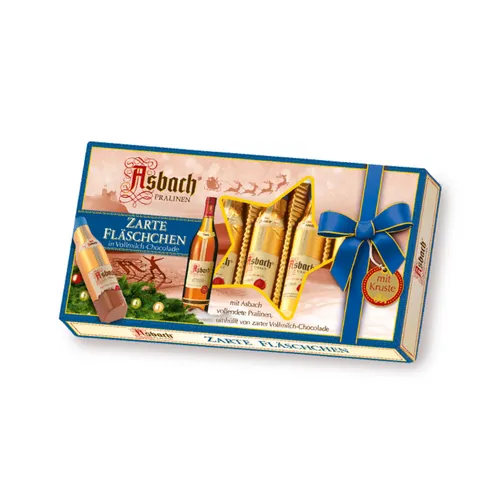 Asbach Pralinen Zarte Weinbrand Füllung Fläschchen mit Kruste 100g