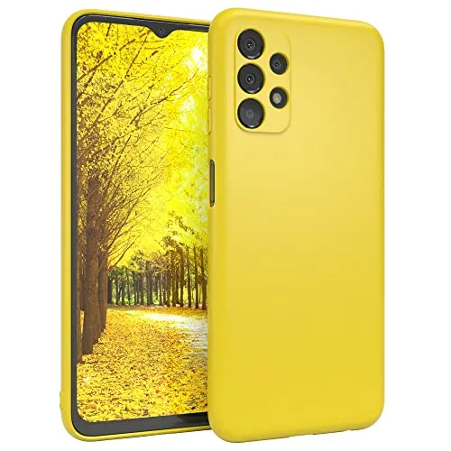 EAZY CASE Handyhülle Silikon mit Kameraschutz kompatibel mit Samsung Galaxy A13 (4G) in Gelb Ultra dünn Slimcover Silikonhülle Hülle Softcase Backcover