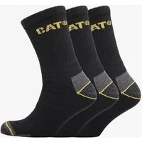 CAT CREW 3ER-PACK Herren Stiefelsocken Schwarz