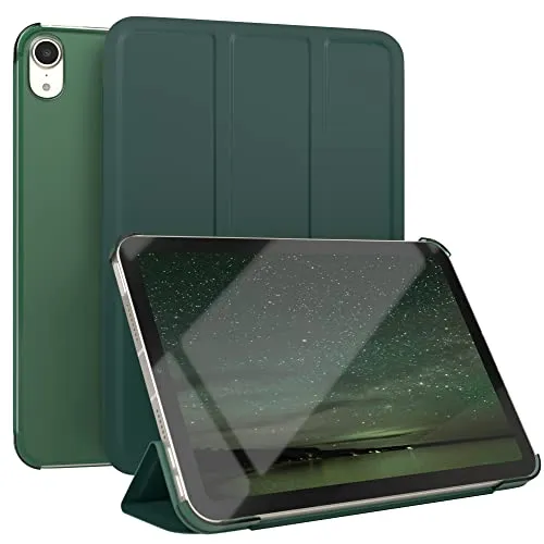 EAZY CASE - Schutzhülle für iPad mini 7 (2024) Hülle 8,3 Zoll Smart Cover Tablet Case Smartcase zum Aufstellen Klapphülle mit Standfunktion Sleep Wake Up Funktion Tasche Kunstleder Etui Nacht Grün