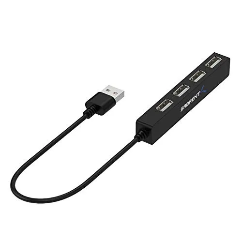 Produktbild SABRENT USB Hub, USB Adapter 2.0, USB verlängerung mit EIN/AUS-schaltern Geeignet, USB Verteiler mehrfach für PS4/PS5, PlayStation 5, Laptop, PC, drucker, MacBook, USB Stick, Notebook (HB-MCRM)