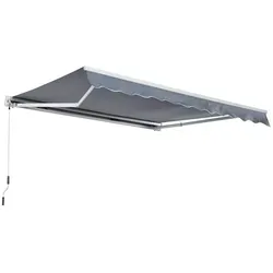 Outsunny Markise Terrassenmarkise 4m - Markise für Garten und Balkon, bietet optimalen Sonnenschutz mit robuster Aluminium- und Polyester-Konstruktion und einfacher Wandmontage.