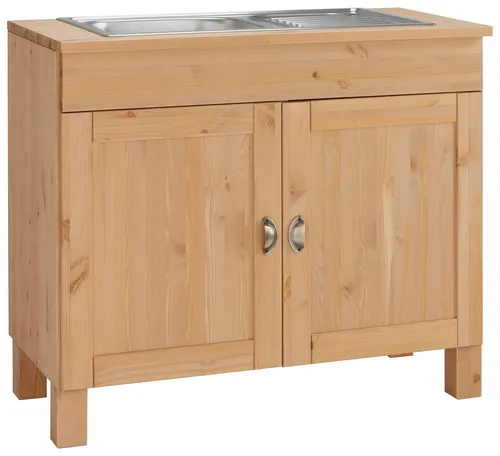 Home affaire Spülenschrank Oslo 100 cm mit Einbauspüle in beige von Home Affaire