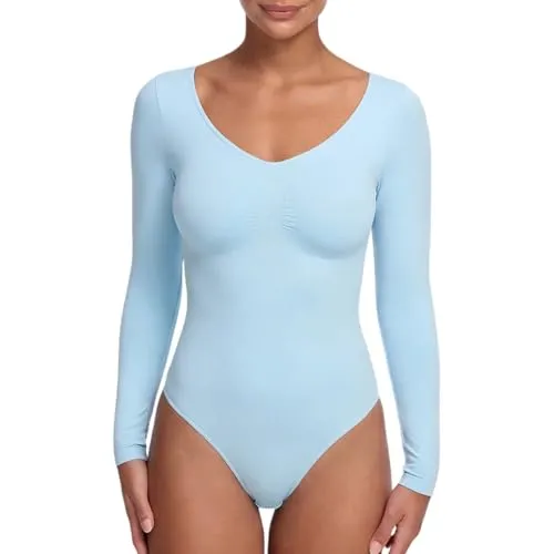 Creamy Fabrics Miederbody Bodysuit Sculpting Shapewear Longsleeve - Baby Blue - XS - Figurformender Bodysuit von Creamy Fabrics für Damen. Er bietet Komfort und eine glatte Silhouette, ideal für den Alltag oder besondere Anlässe. Unsichtbar unter Kleidung – für ein sicheres Gefühl den ganzen Tag.