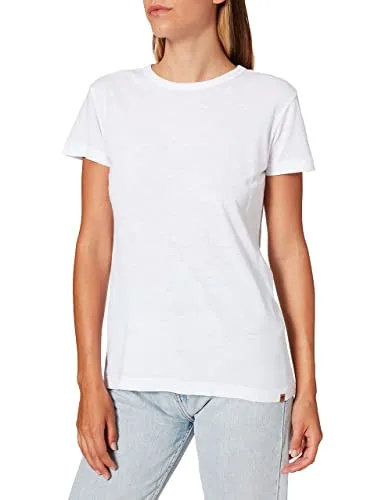 camel active Damen Kurzarm T-Shirt aus Organic Cotton Weiß, Womenswear-XL