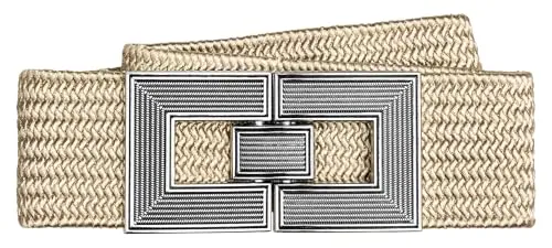 Caspar GU328 Damen Stretch Taillengürtel - Eleganter Damen-Gürtel mit breitem elastischen Design und stylischer Metallschließe, ideal für einen perfekten Sitz in der Taille oder auf der Hüfte.