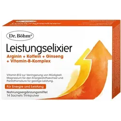 Dr. Böhm Leistungs-Elixier Brausegranulat 14 ST - Arzneimittel zur Unterstützung der Leistungsfähigkeit, ideal für aktive Menschen, die einen Energieschub benötigen.