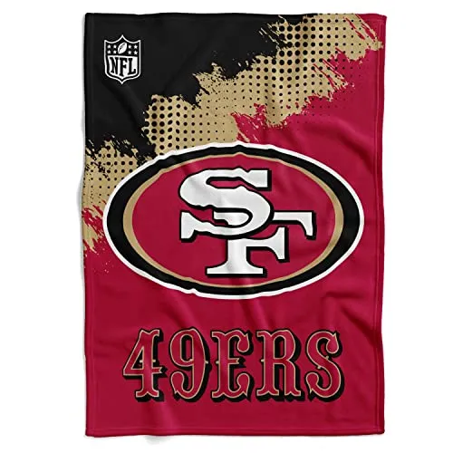San Francisco 49ers NFL Flanell Decke - Kuschelig und stylisch - Bettdecken: Offizielle Flanell Decke der NFL, extra kuschelig aus 100 % Polyester in praktischer Größe von 200 x 150 cm.