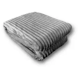 Wohndecke Wohndecke in Cord Optik » Kuscheldecke 150 x 200 cm, VewoTex, » Tagesdecke Flanell » Wohndecke 260 g/m2 grau