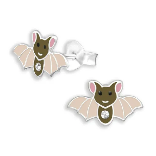 Fledermaus Kinder Ohrringe aus 925 Silber für Mädchen Damen in braun von Monkimau