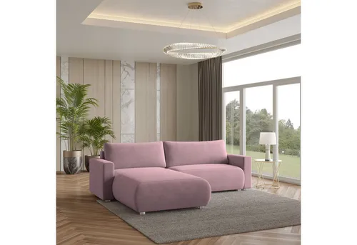 Masseno Ecksofa TURIN M mit Schlaffunktion in lila von Masseno