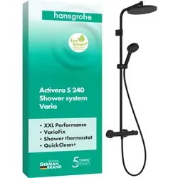 Hansgrohe Activera S Duschsystem 240 - Wassersparend mit Ecostat Fine - Bad & Sanitär: Erleben Sie ein erfrischendes Duschvergnügen mit dem Activera S Duschsystem, das dank EcoSmart+ den Wasserverbrauch auf max. 6 l/min reduziert, ohne auf Kraft zu verzichten.