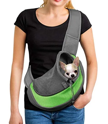 Tragbar Kleine Haustier Hunde Katzen Welpen Umhängetasche Reise Träger Schulter Beutel Atmungsaktiv Mesh Transporttasche Klein Hunde Katze Sling Pet Tragetuch Rucksack Pet Bag, L 2-4kg