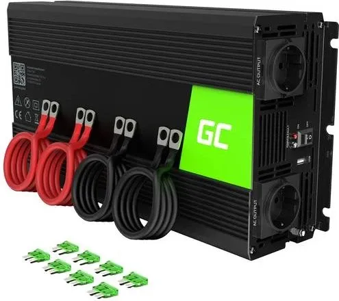 Green Cell® 3000W/6000W Wechselrichter - Reiner Sinus Spannungswandler für Fahrzeuge - Wechselrichter für Fahrzeuge, ideal für den Betrieb von 230V-Geräten über 12V-Batterien mit einer Dauerleistung von 3000W und Sicherheitsmerkmalen für einen reibungslosen Betrieb.