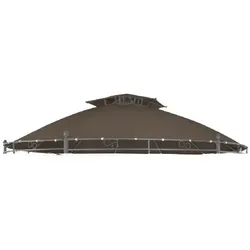 Lex Ersatzdach Pavillon rund ⌀ 3,5m - wasserdicht und robust - Zubehör für Pavillons: Robustes, PU-beschichtetes Dach in Taupe, wasserdicht und ideal für runde Pavillons mit ⌀ 3,5m. Zusätzliche Dachhaube sorgt für optimale Luftzufuhr.