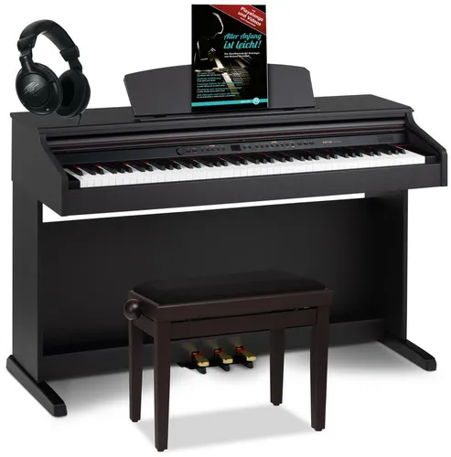 Classic Cantabile DP-50 RH E Piano - Digital Piano mit 88 Tasten und Hammermechanik - Keyboards - Ideal für Anfänger mit 14 Voices, 3 Pedalen und einem kompletten Set inkl. Pianobank und Kopfhörern für ein rundum gelungenes Musikerlebnis.