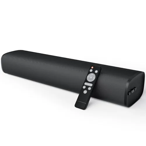 Yinet-EU Soundbar für Fernseher, 56-W-Lautsprecher mit Bluetooth 5.3/ARC/optischem Anschluss/AUX-Eingängen – Wandmontierbares Heimkino-Surround-Sound-System, kleine Soundbar für Fernseher/PC/Gaming