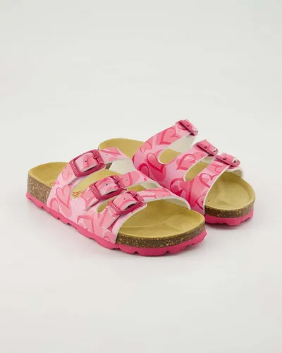 superfit Leder-Pantoletten in Pink/Rot, Größe 33 - Hausschuhe für Kinder, ergonomisch geformte Decksohle und rutschhemmende Laufsohle für sicheren Halt und Komfort beim Spielen.