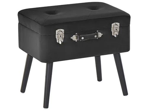 Produktbild Hocker mit Stauraum MALLARD Samtstoff Schwarz