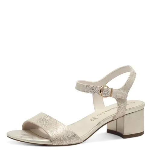 Tamaris Sandalette Damen Blockabsatz metallic, EU 38 in gold von Tamaris