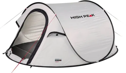 High Peak Wurfzelt Pop up Zelt Vision 2 für 2 Personen - Campingzelt für 2 Personen mit wasserdichtem Außenzelt (2000 mm Wassersäule) und schneller Pop-up-Funktion, ideal für unkomplizierte Übernachtungen in der Natur.