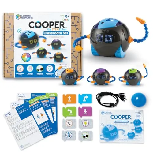 Learning Resources Cooper Der STEM-Roboter Klassenset LER3118, Kooperatives Coding-Spielzeug Ab 5 Jahren, Programmieren Lernen Ohne Bildschirm, Mint-Förderung Grundschule