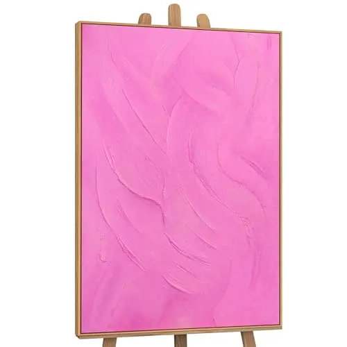 YS-Art Luxus Abstrakt Acryl Gemälde auf Leinwand In sanften Tönen leinwand mit Rahmen handgemalt Wandbild Wohnzimmer modern Wohndekor Bilder Büro echte Kunst 140x100 cm