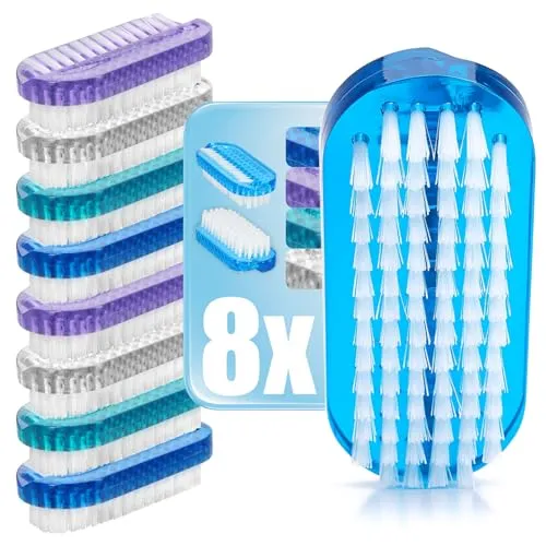 com-four® 8X Handwaschbürste in bunten Farben - Nagelbürsten für Hand- und Nagel-Reinigung - Reinigungsbürste für Hände und Fingernägel - Reinigungshilfe (8 Stück - kräftig)
