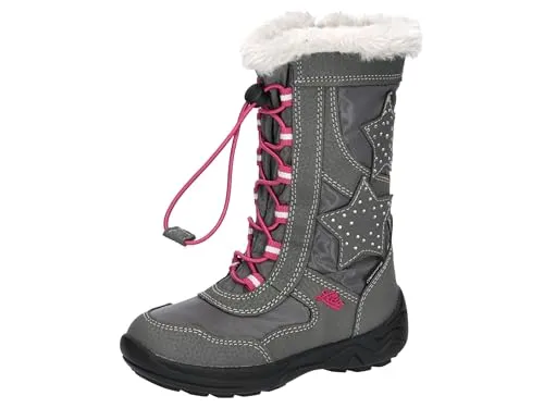 Lico Mädchen CATHRIN Schneestiefel - Grau/Pink, 32 EU - Wanderschuhe für winterliche Outdoor Aktivitäten, rutschfeste Gummisohle für sicheren Halt und bequemes, warmes Innenfutter für ganztägigen Komfort.