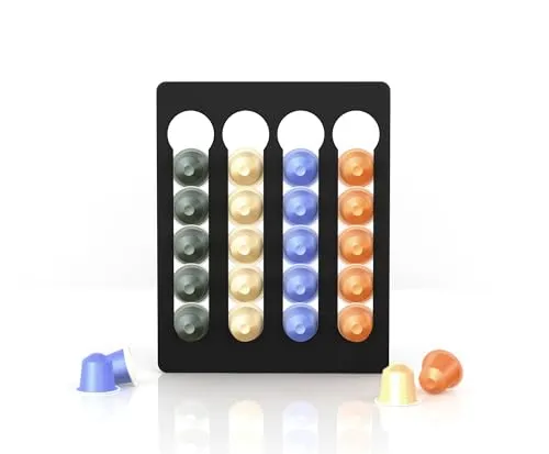 NewGround Designs Kapselhalter für Nespresso Kapseln – 20 Kapseln Organisieren - Ständer für Kaffeekapseln, bietet Platz für 20 Kapseln, einfach ohne Bohren anzubringen und in modernem, stilvollem Design.