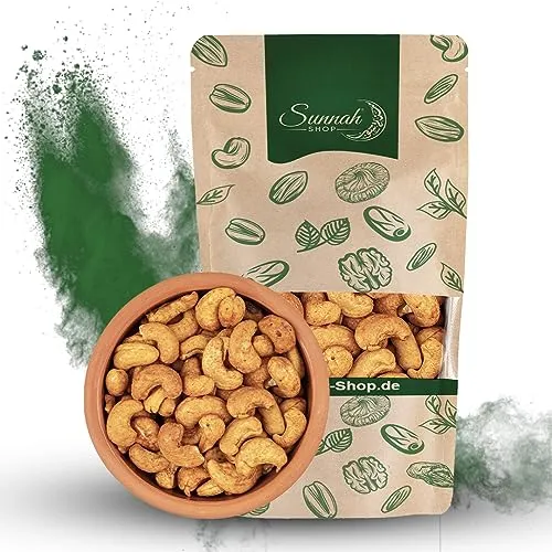 Sunnah Shop® Cashewkerne Pikant 1kg | cashewkerne geröstet und gesalzen mit Chili | Ideal als Snacks für zwischendurch, als studentenfutter, oder als würzige Zutat in zahlreichen Gerichten.