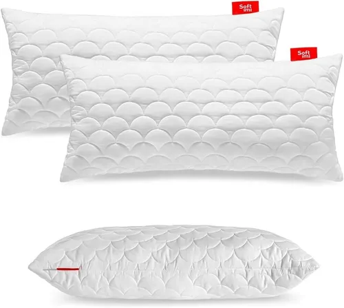 SOFTIMI Antiallergisches Kissen 2er Set 50x90 cm - Kissen 2er Set 50x90 cm, antiallergisch und individuell anpassbar für optimalen Schlafkomfort - perfekt für gesunden und erholsamen Schlaf.