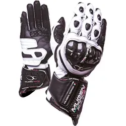 MUGENRACE Bornew Motorradhandschuhe 2XL schwarz-weiss - Hochwertige Motorradhandschuhe mit langer Stulpe, Anti-Rutsch-Einsätzen und verstärkten Fingern für optimalen Grip und Sicherheit beim Fahren.
