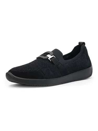 ara Damen LISSABON 4.0 Slipper - Schwarz, 37 EU - Slipper & Mokassins für Damen mit Wechselfussbett und Fusion 4 High Soft Winterfutter für optimalen Komfort und warme Füße.
